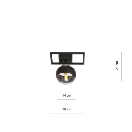 Lampa sufitowa  IMAGO 1E BLACK/STRIPE 1132/1E EMIBIG
