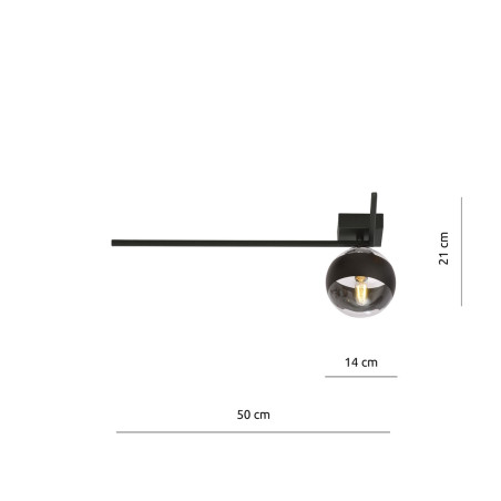 Lampa sufitowa  IMAGO 1F BLACK/STRIPE 1132/1F EMIBIG