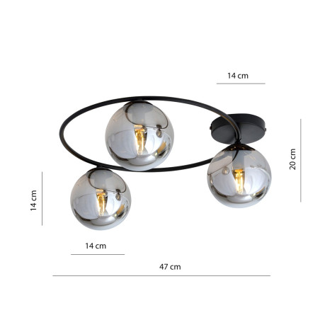 Lampa sufitowa  SOPRA 3 BL GRAFIT 1256/3 EMIBIG