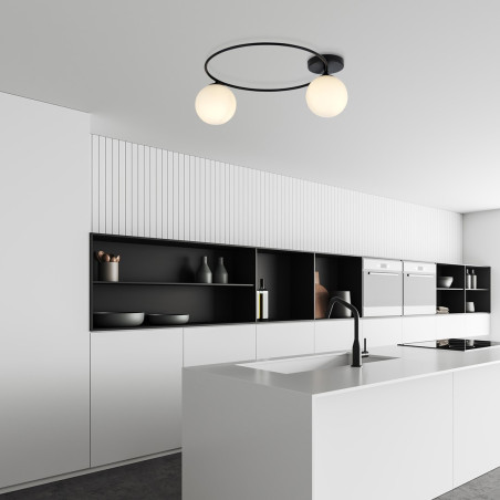Lampa sufitowa  SOPRA 2 BL OPAL 1257/2 EMIBIG