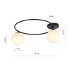 Lampa sufitowa  SOPRA 2 BL OPAL 1257/2 EMIBIG