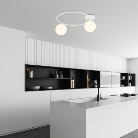 Lampa sufitowa  SOPRA 2 WH OPAL 1258/2 EMIBIG