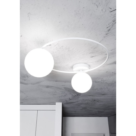 Lampa sufitowa  SOPRA 2 WH OPAL 1258/2 EMIBIG