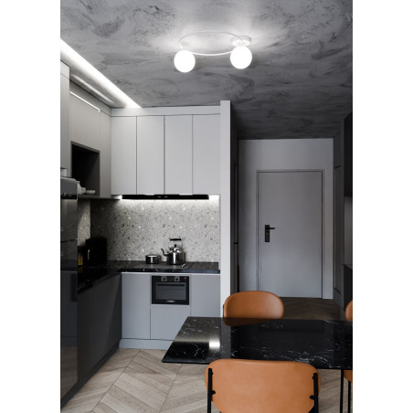 Lampa sufitowa  SOPRA 2 WH OPAL 1258/2 EMIBIG