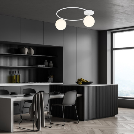Lampa sufitowa  SOPRA 2 WH OPAL 1258/2 EMIBIG