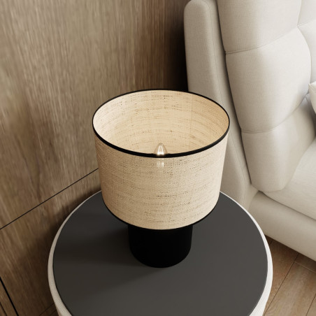 Lampka biurkowa ASPEN LN1 BLACK/RATTAN 1324/LN1 EMIBIG