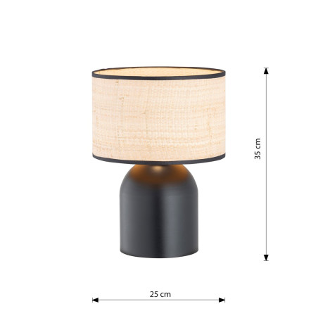 Lampka biurkowa ASPEN LN1 BLACK/RATTAN 1324/LN1 EMIBIG