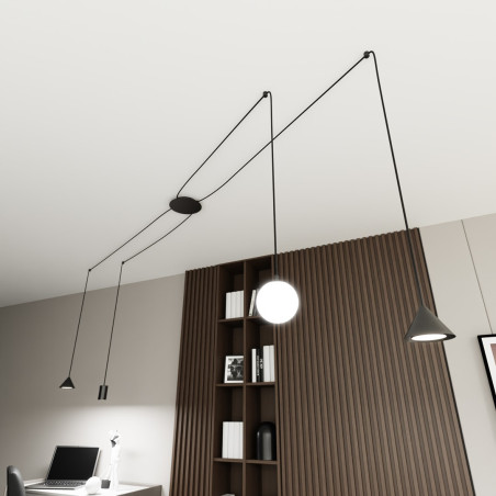 Lampa wisząca FUJI 4 BLACK 1349/4 EMIBIG