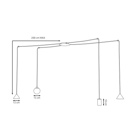 Lampa wisząca FUJI 4 BLACK 1349/4 EMIBIG