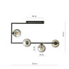 Lampa sufitowa SOMA 4 BL GRAFIT 1290/4 EMIBIG