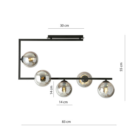 Lampa sufitowa SOMA 5 BL GRAFIT 1290/5 EMIBIG