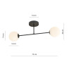Lampa sufitowa  ROMA 2 BL OPAL 1232/2 EMIBIG