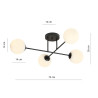 Lampa sufitowa  ROMA 4 BL OPAL 1232/4 EMIBIG