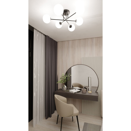 Lampa sufitowa  ROMA 6 BL OPAL 1232/6 EMIBIG