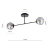 Lampa sufitowa  ROMA 2 BL GRAFIT 1245/2 EMIBIG