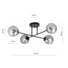 Lampa sufitowa  ROMA 4 BL GRAFIT 1245/4 EMIBIG