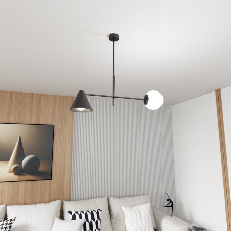 Żyrandol HERMES 2 BLACK 1347/2 EMIBIG