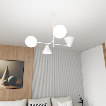 Żyrandol HERMES 4 WHITE 1348/4 EMIBIG