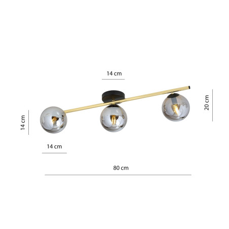Lampa sufitowa  SPLENDI 3 BL GRAFIT 1246/3 EMIBIG