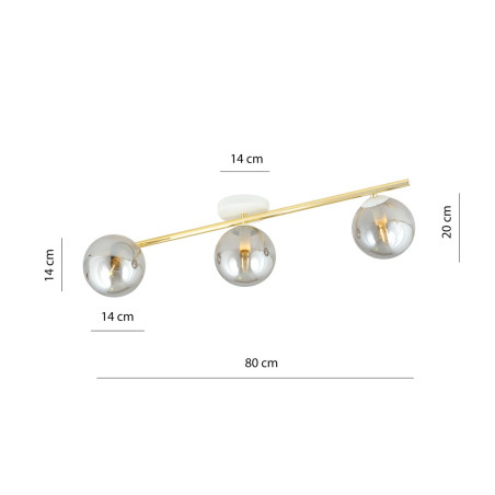 Lampa sufitowa  SPLENDI 3 WH GRAFIT 1247/3 EMIBIG