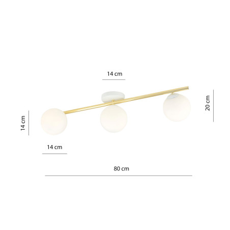 Lampa sufitowa  SPLENDI 3 WH OPAL 1249/3 EMIBIG
