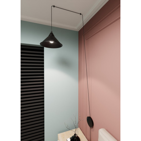 Lampa wisząca ABRAMO 1 BLACK 160/1 EMIBIG
