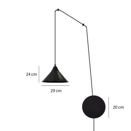 Lampa wisząca ABRAMO 1 BLACK 160/1 EMIBIG