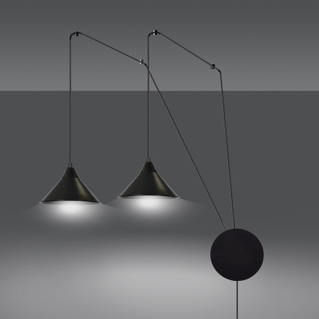 Lampa wisząca ABRAMO 2 BLACK 160/2 EMIBIG