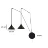 Lampa wisząca ABRAMO 2 BLACK 160/2 EMIBIG