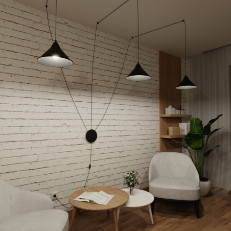 Lampa wisząca ABRAMO 3 BLACK 160/3 EMIBIG