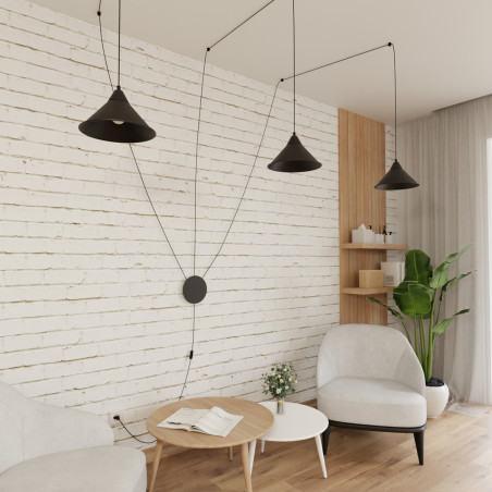 Lampa wisząca ABRAMO 3 BLACK 160/3 EMIBIG