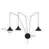Lampa wisząca ABRAMO 3 BLACK 160/3 EMIBIG