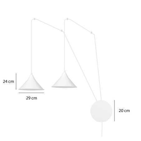 Lampa wisząca ABRAMO 2 WHITE 159/2 EMIBIG
