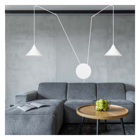 Lampa wisząca ABRAMO 2 WHITE 159/2 EMIBIG