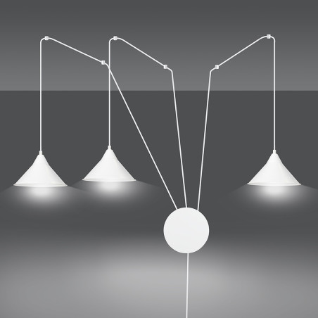 Lampa wisząca ABRAMO 3 WHITE 159/3 EMIBIG