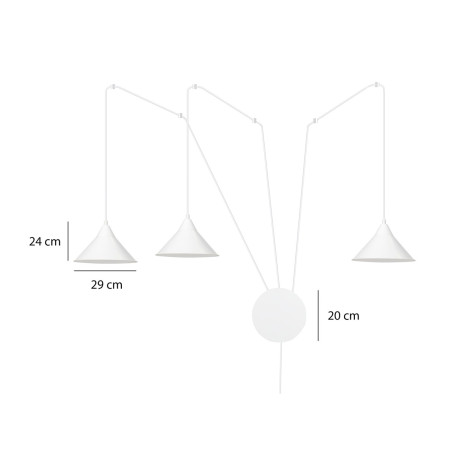 Lampa wisząca ABRAMO 3 WHITE 159/3 EMIBIG