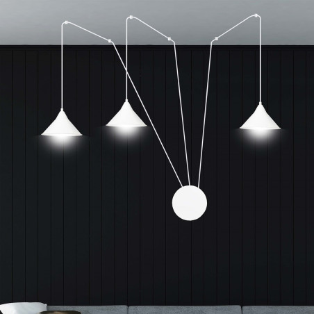Lampa wisząca ABRAMO 3 WHITE 159/3 EMIBIG