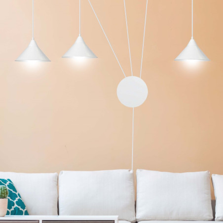 Lampa wisząca ABRAMO 3 WHITE 159/3 EMIBIG