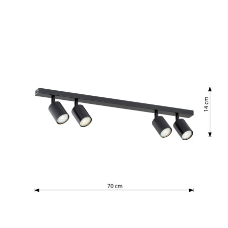 Lampa sufitowa FLASH 4 BLACK 1312/4 EMIBIG