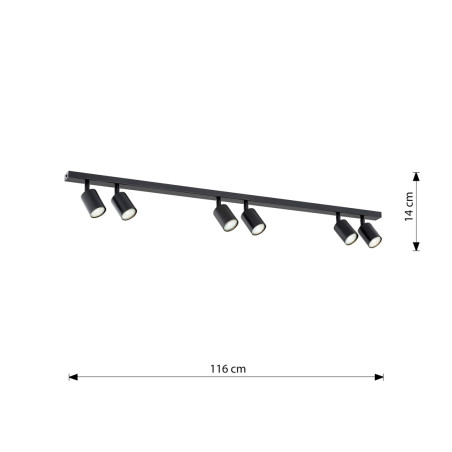Lampa sufitowa FLASH 6 BLACK 1312/6 EMIBIG