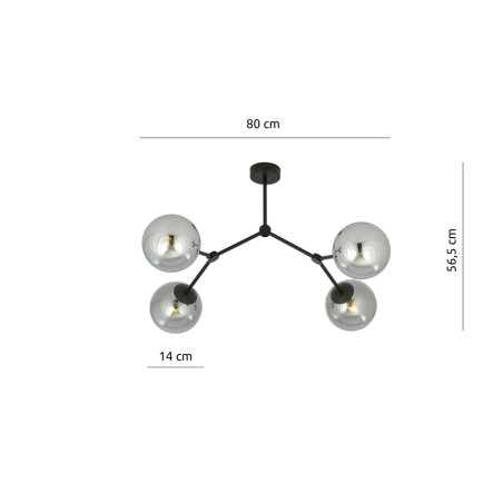 Lampa sufitowa  SPACE 4 BLACK/GRAFIT 1134/4 EMIBIG