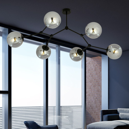 Lampa sufitowa  SPACE 6 BLACK/GRAFIT 1134/6 EMIBIG