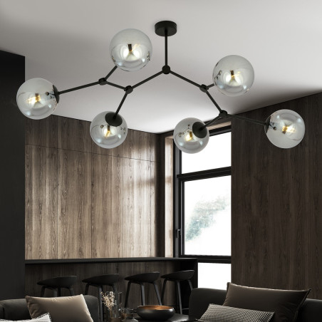 Lampa sufitowa  SPACE 6 BLACK/GRAFIT 1134/6 EMIBIG