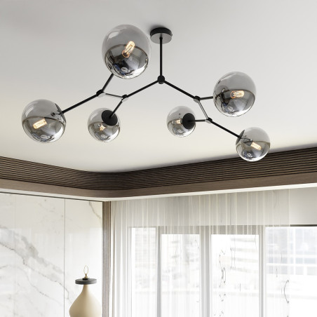 Lampa sufitowa  SPACE 6 BLACK/GRAFIT 1134/6 EMIBIG