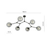 Lampa sufitowa  SPACE 6 BLACK/GRAFIT 1134/6 EMIBIG