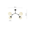 Lampa sufitowa  SPACE 4 BLACK/OPAL 1133/4 EMIBIG