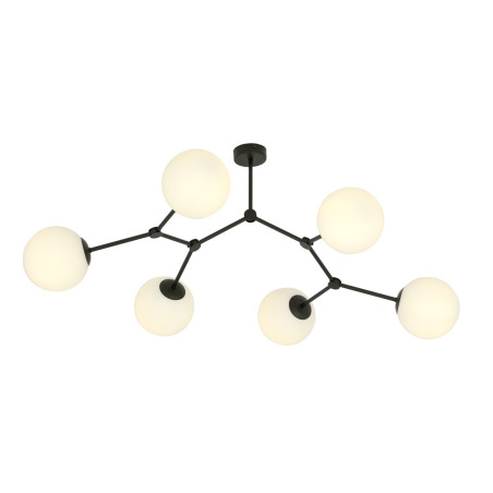 Lampa sufitowa  SPACE 6 BLACK/OPAL 1133/6 EMIBIG