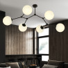 Lampa sufitowa  SPACE 6 BLACK/OPAL 1133/6 EMIBIG