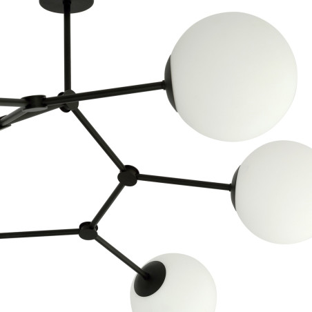 Lampa sufitowa  SPACE 6 BLACK/OPAL 1133/6 EMIBIG