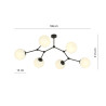 Lampa sufitowa  SPACE 6 BLACK/OPAL 1133/6 EMIBIG